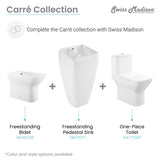 Carre One Piece Pedestal Sink