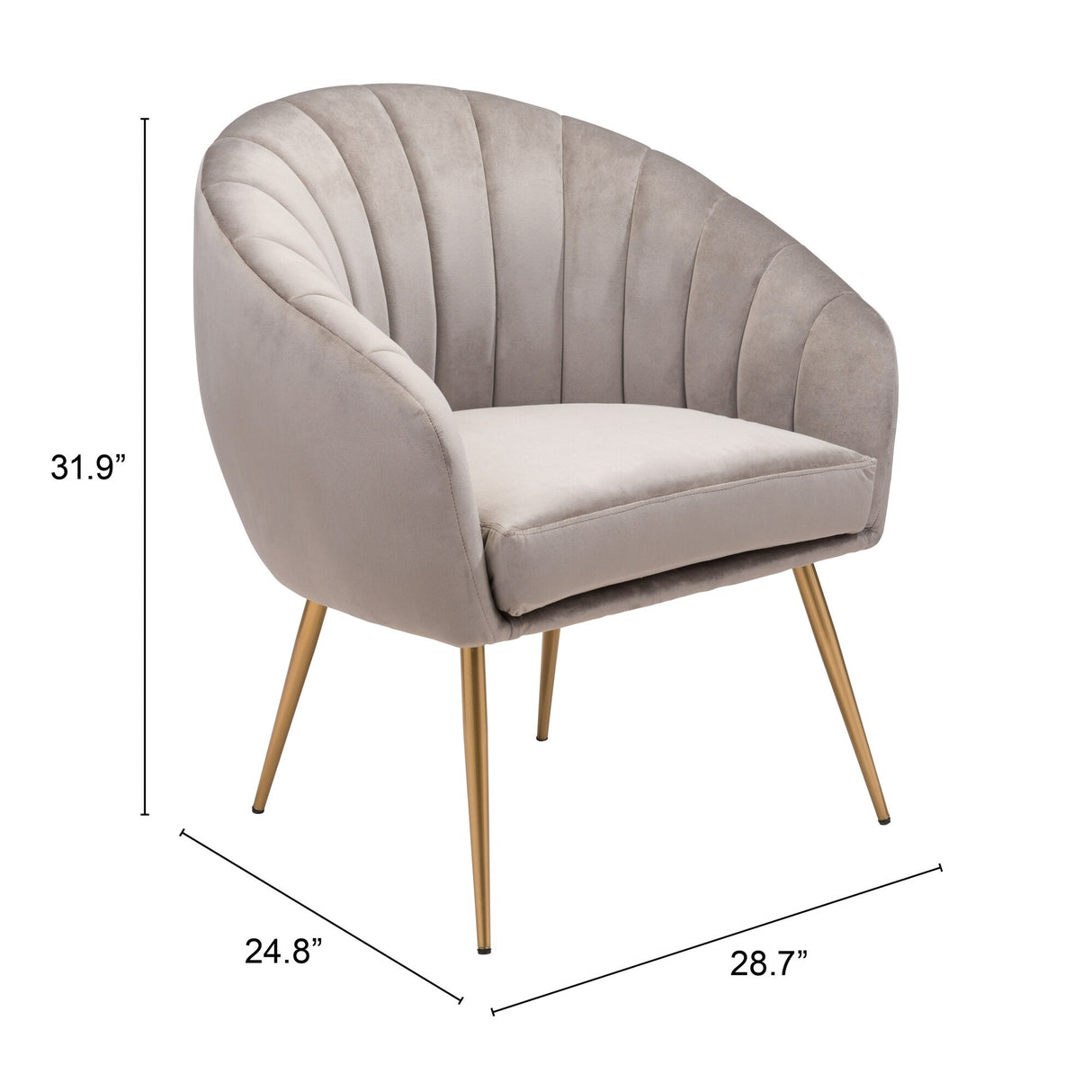Carrie Rim Accent Chair Gray
