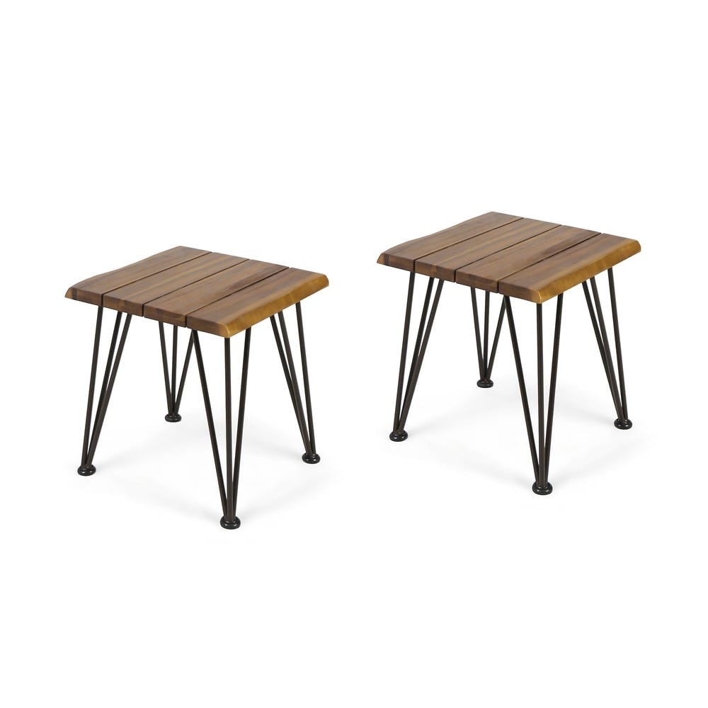 Carrizo Industrial Rustic Acacia Wood Side Table by Christopher Knight Home