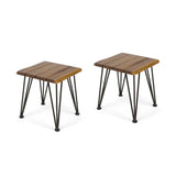 Carrizo Industrial Rustic Acacia Wood Side Table by Christopher Knight Home