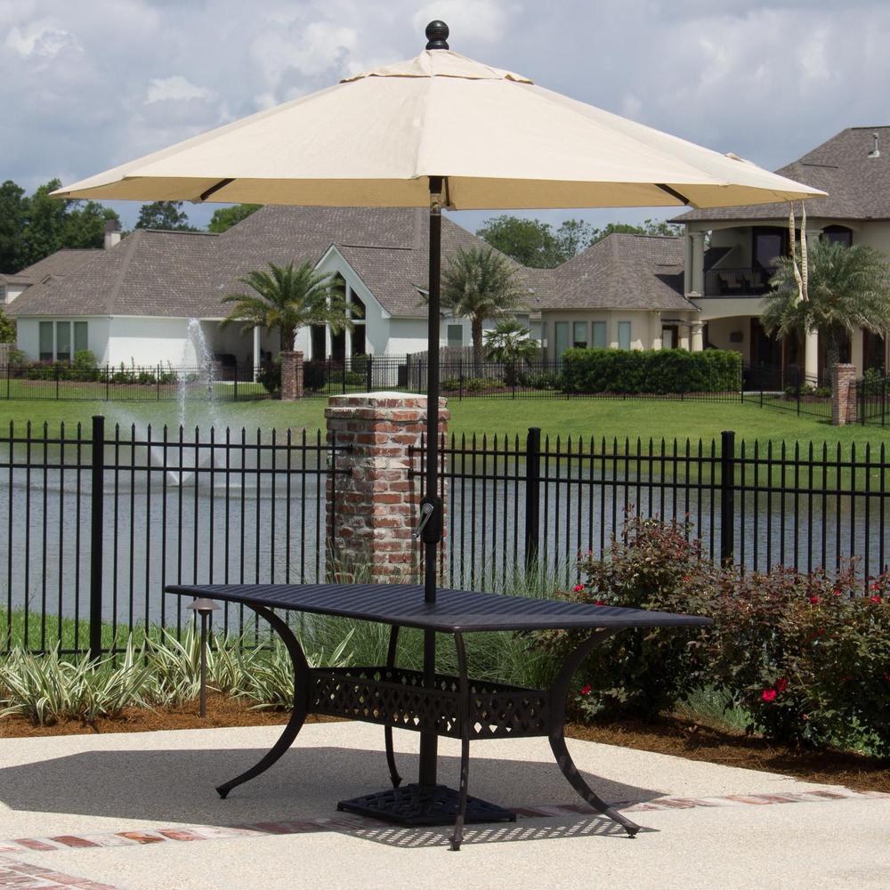 Carrolton 6-Person Cast Aluminum Patio Dining Set With 2 Swivel Rockers and Rectangular Table