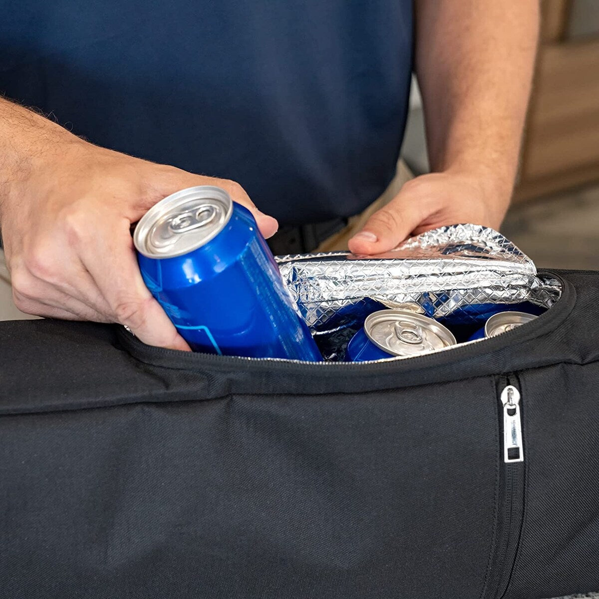 Carry-All Golf Cooler Bag with Ice Packs and Koozies