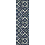 Style Haven Martinique Floral Lattice Indoor Outdoor Navy/Off-White Area Rug