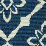 Style Haven Martinique Floral Lattice Indoor Outdoor Navy/Off-White Area Rug