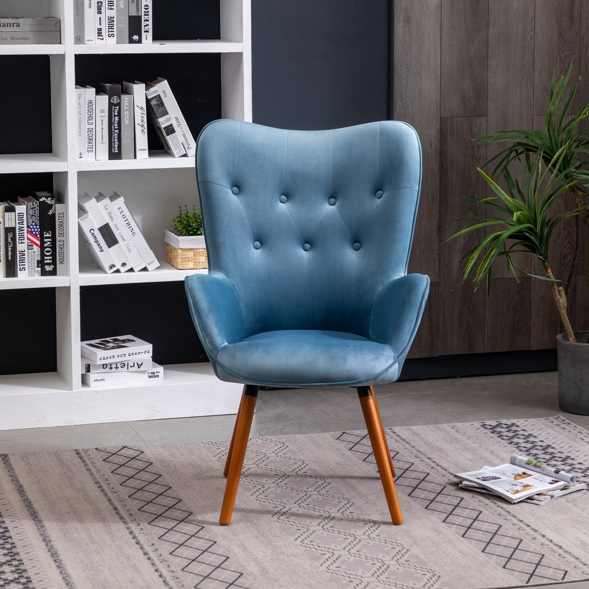 Carson Carrington Arvika Button-tufted High-back Velvet Accent Chair