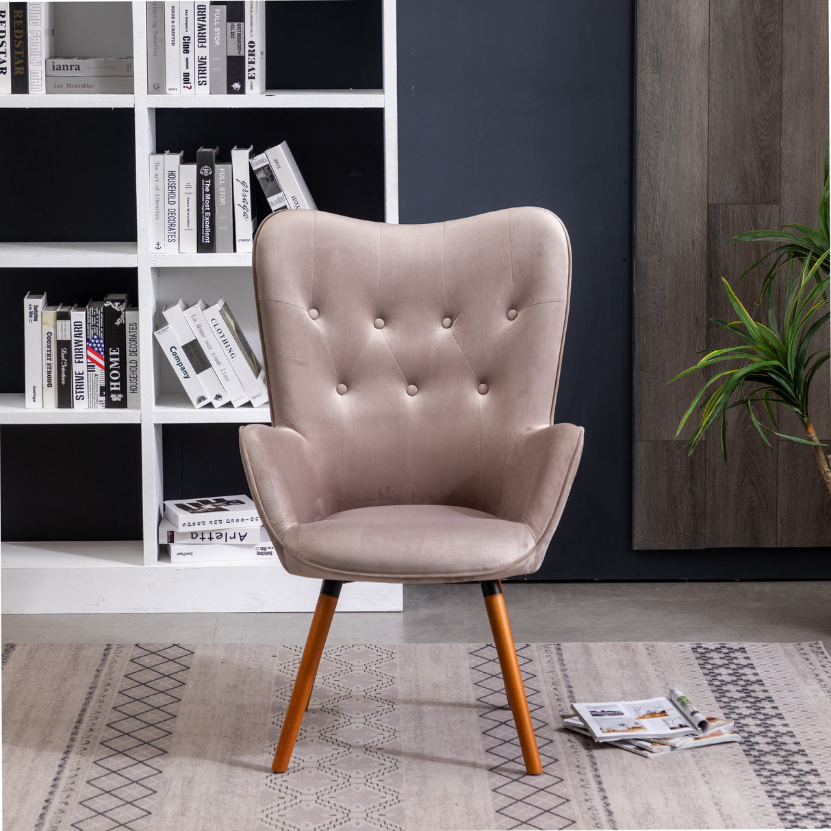 Carson Carrington Arvika Button-tufted High-back Velvet Accent Chair
