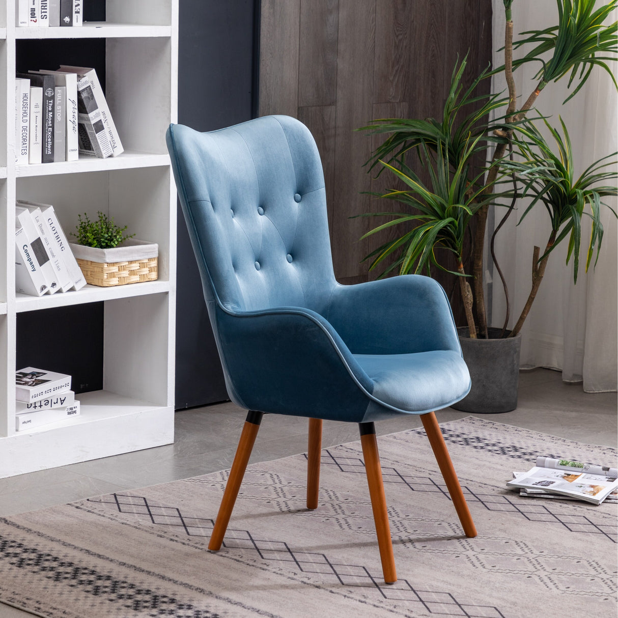 Carson Carrington Arvika Button-tufted High-back Velvet Accent Chair