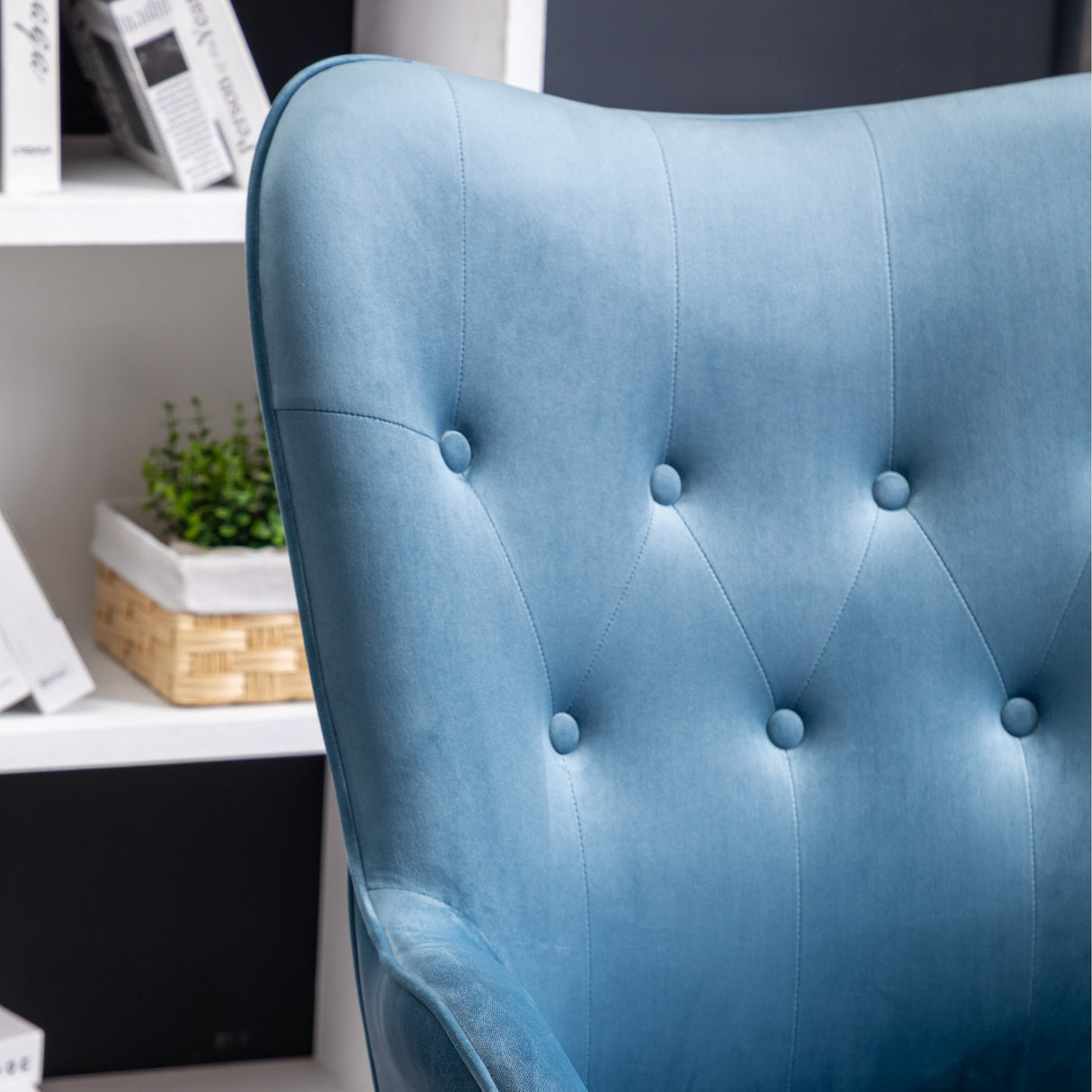 Carson Carrington Arvika Button-tufted High-back Velvet Accent Chair