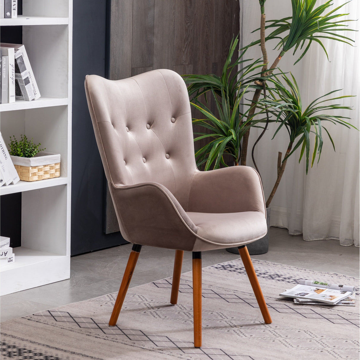 Carson Carrington Arvika Button-tufted High-back Velvet Accent Chair