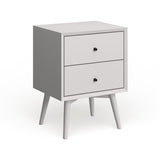 Mid-century Wood/Veneer 2-drawer Nightstand