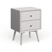 Mid-century Wood/Veneer 2-drawer Nightstand