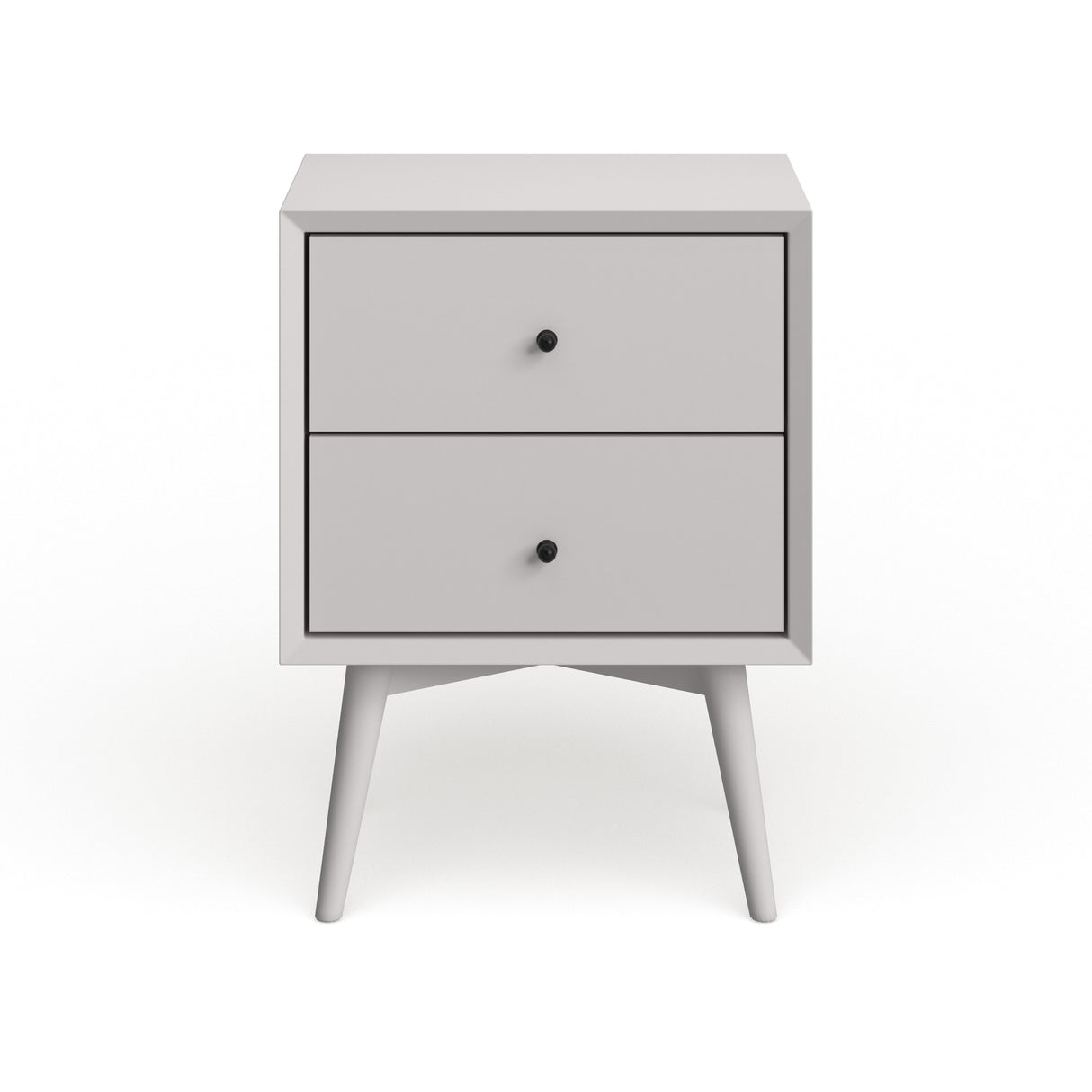 Mid-century Wood/Veneer 2-drawer Nightstand