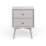 Mid-century Wood/Veneer 2-drawer Nightstand