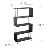 SEI Furniture Brinton 5-Shelf Etagere Bookcase with Gold Accents