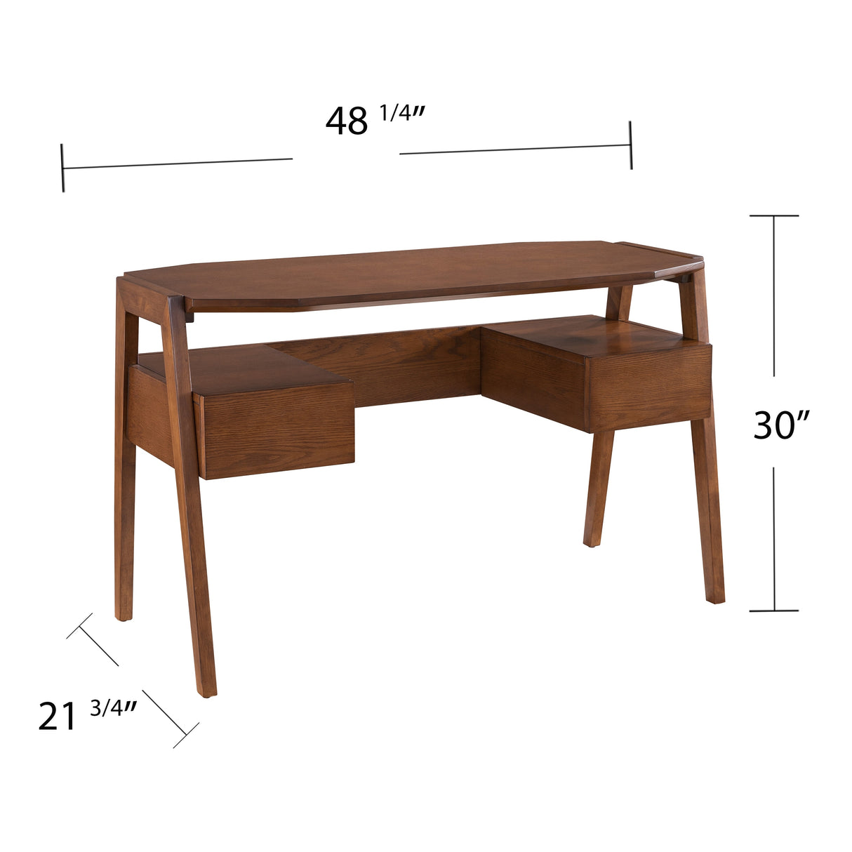 SEI Furniture Casella Midcentury Modern Writing Desk with Storage