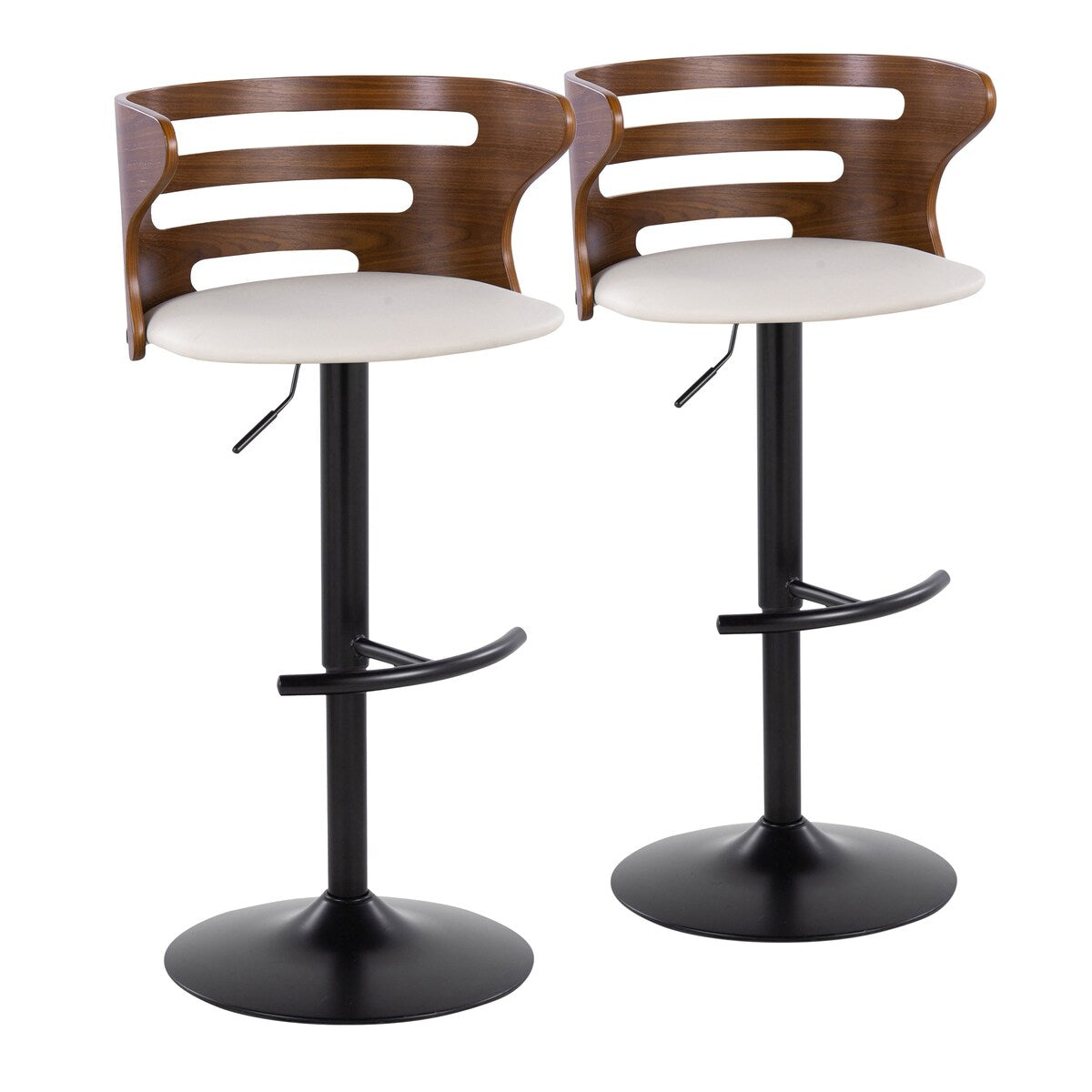 Carson Carrington Cranagh Adjustable Bar Stool with Rounded T Footrest (Set of 2)