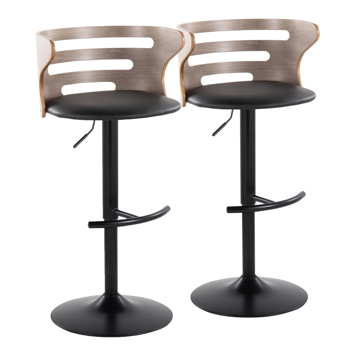 Carson Carrington Cranagh Adjustable Bar Stool with Rounded T Footrest (Set of 2)