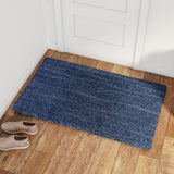 Carson Carrington Holstebro Blue/Gold Wavy Stripe Shag Area Rug