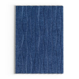 Carson Carrington Holstebro Blue/Gold Wavy Stripe Shag Area Rug