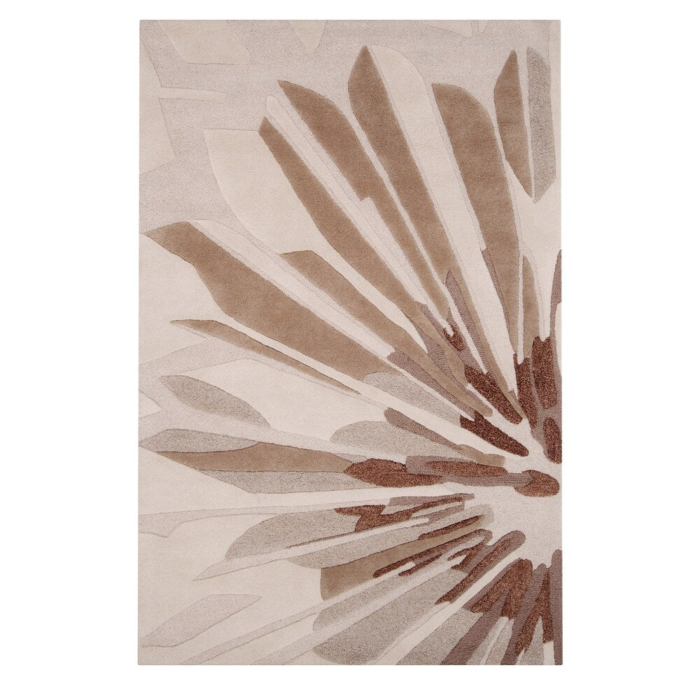 Carson Carrington Hornslet Hand-tufted Grey Tower Floral Wool Area Rug - 5' x 8'