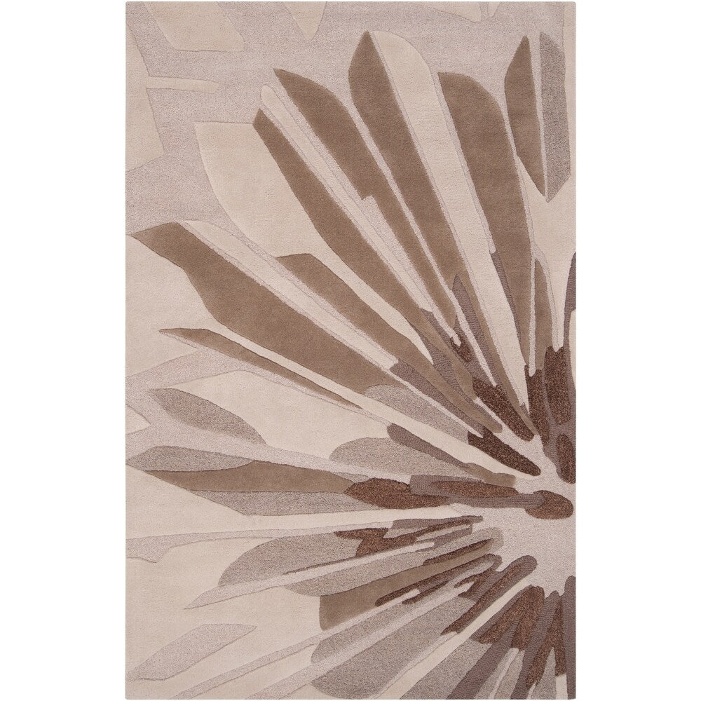Carson Carrington Hornslet Hand-tufted Grey Tower Floral Wool Area Rug - 5' x 8'