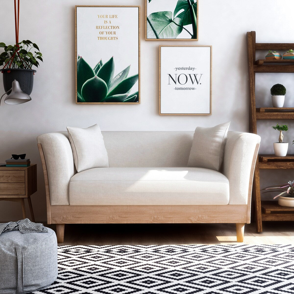 Carson Carrington Idbacka Modern Cream Loveseat