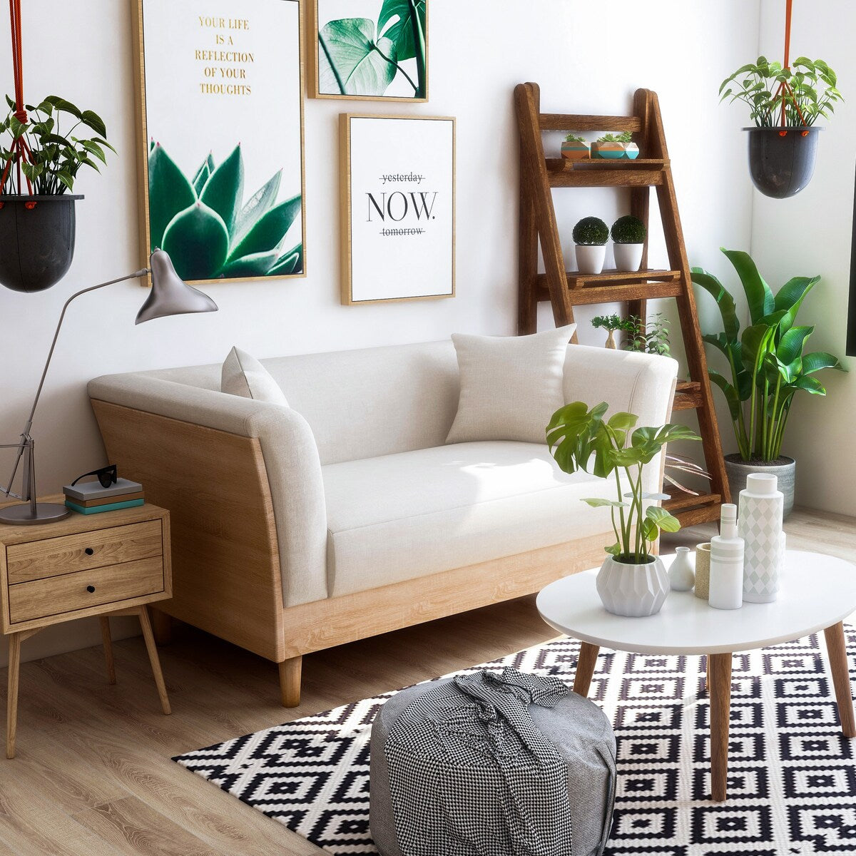 Carson Carrington Idbacka Modern Cream Loveseat