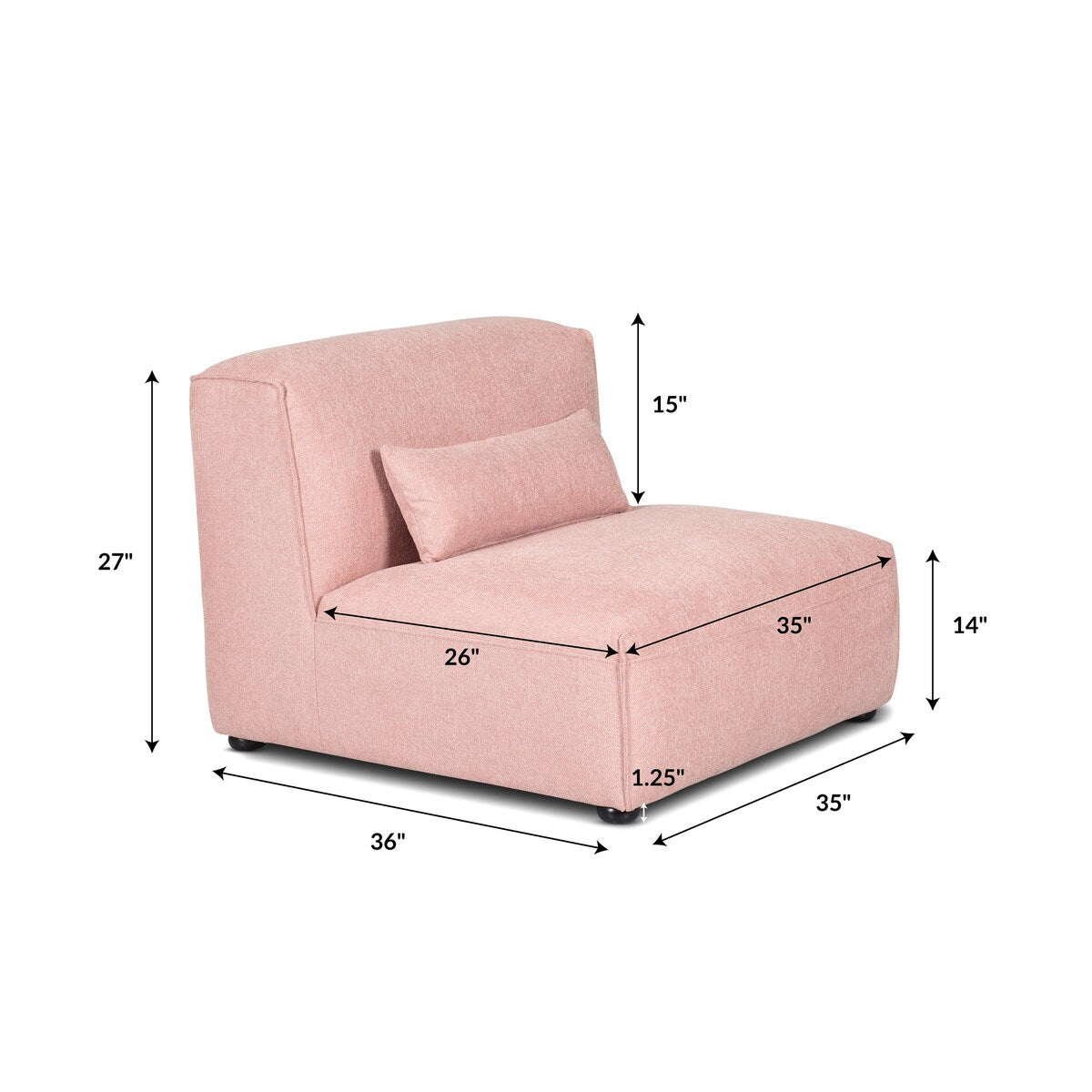 Poly and Bark Infina Left Armless Modular 2 Piece Sofa