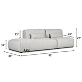 Poly and Bark Infina Left Armless Modular 2 Piece Sofa