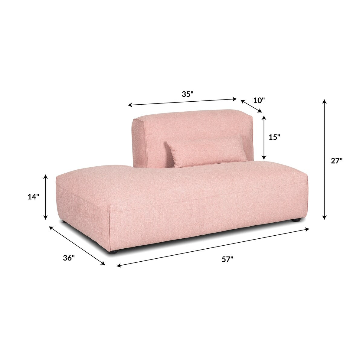 Poly and Bark Infina Left Armless Modular 2 Piece Sofa