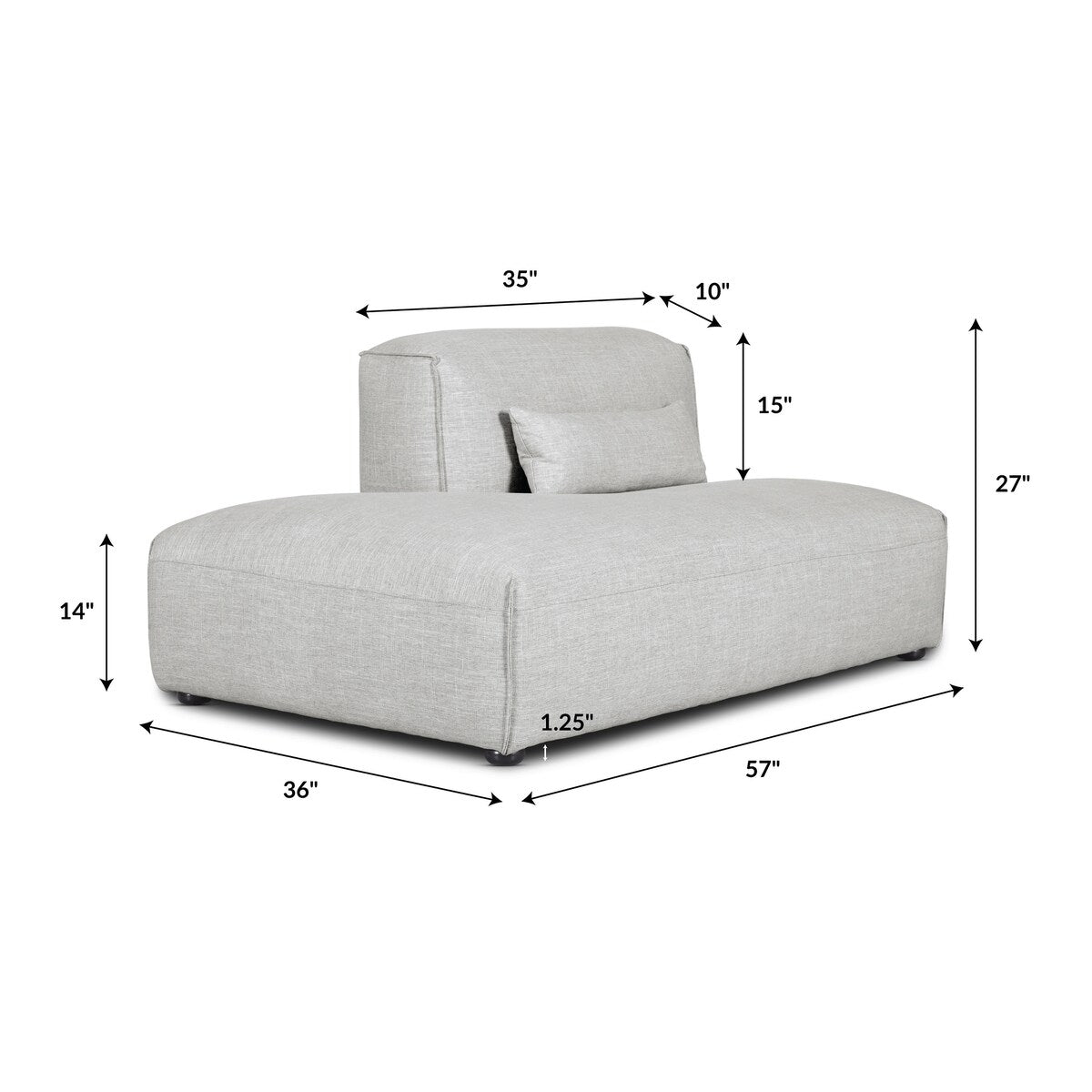 Poly and Bark Infina Left Armless Modular 2 Piece Sofa