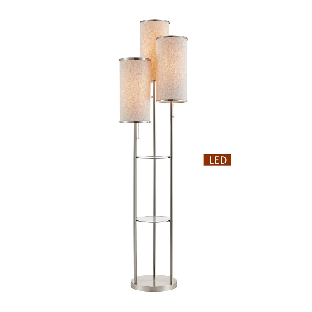 Carson Carrington Ingeback LED Tri-light Shelf Floor Lamp - NICKEL