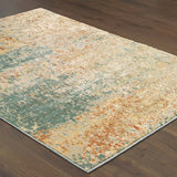 Style Haven Jelsa Distressed Abstract Teal/ Orange Area Rug