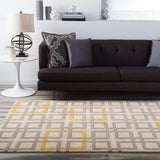 Carson Carrington Kolding Hand-tufted Grey Geometric Squares Wool Area Rug - 8' Round/Surplus