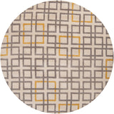 Carson Carrington Kolding Hand-tufted Grey Geometric Squares Wool Area Rug - 8' Round/Surplus