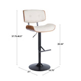 Carson Carrington Leksand Adjustable Bar Stool with Straight T Footrest (Set of 2)