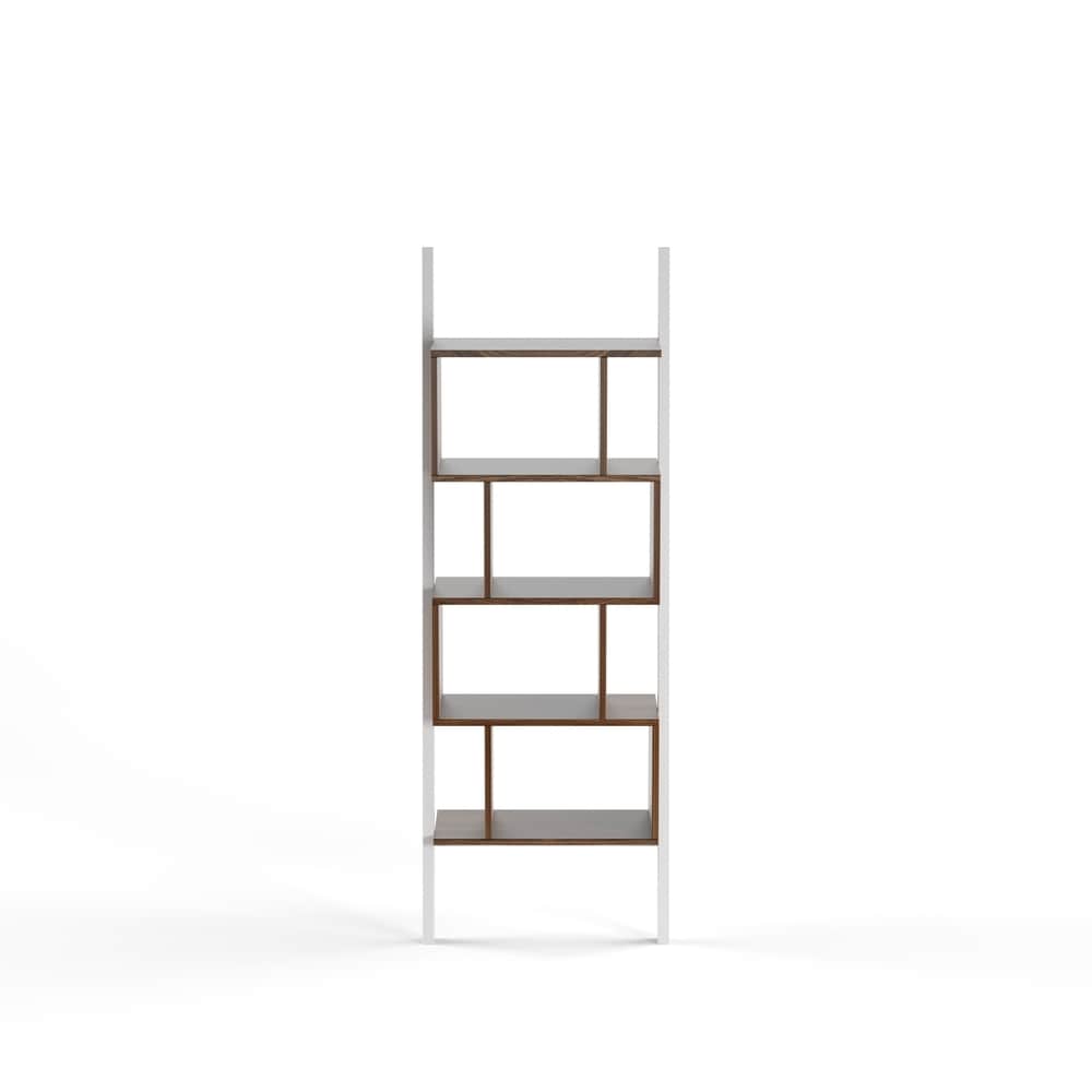 Lena Transitional Two-tone 5-Shelf Bookshelf Display Stand by Carson Carrington