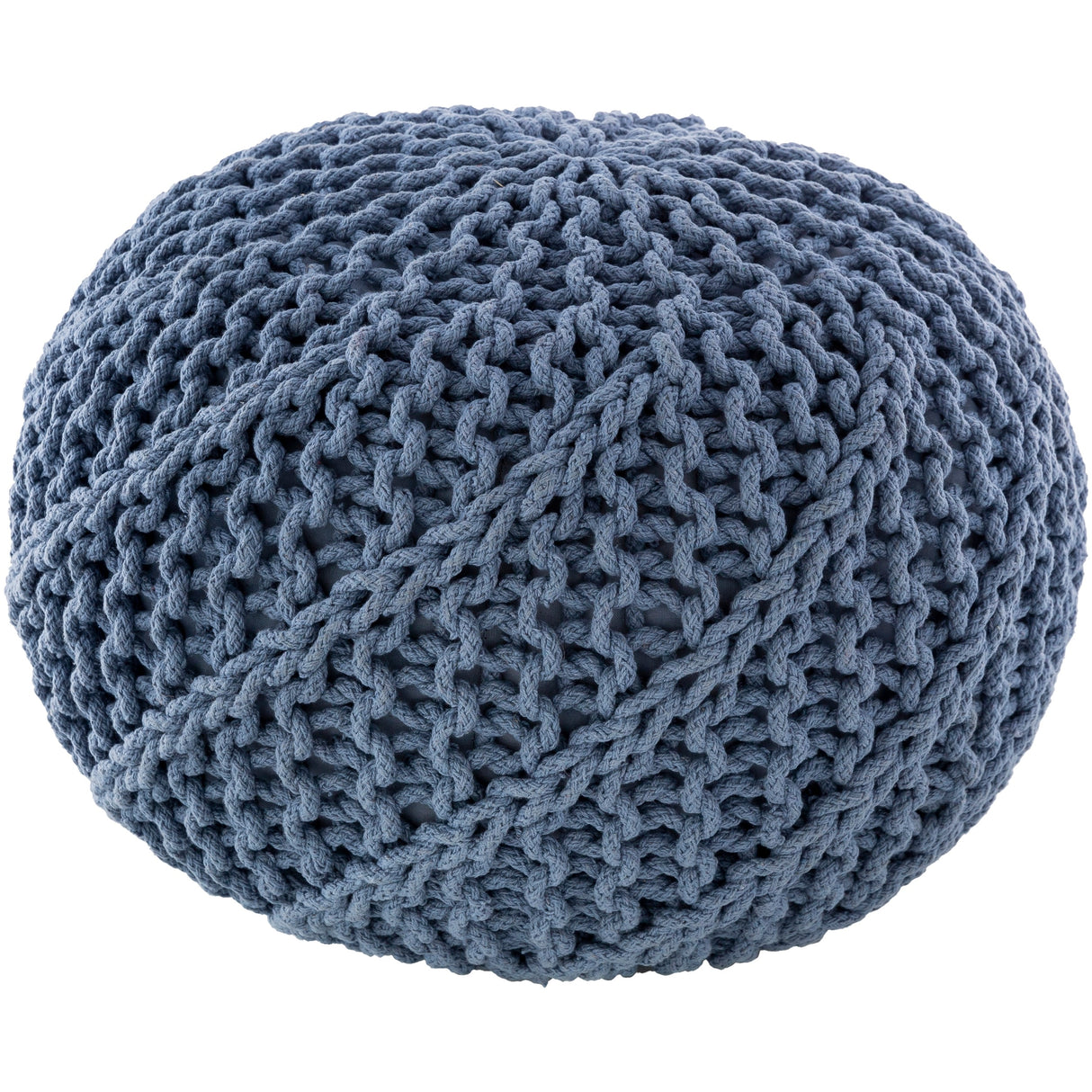 Carson Carrington Pahkuri Modern Knitted 20-inch Round Pouf