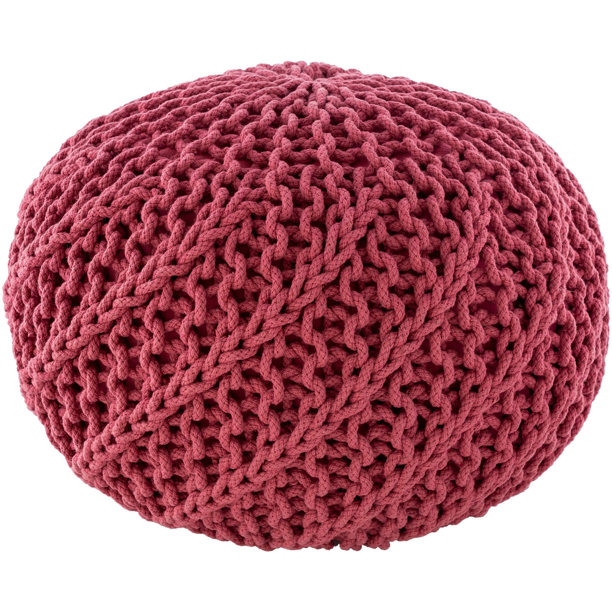 Carson Carrington Pahkuri Modern Knitted 20-inch Round Pouf