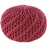Carson Carrington Pahkuri Modern Knitted 20-inch Round Pouf