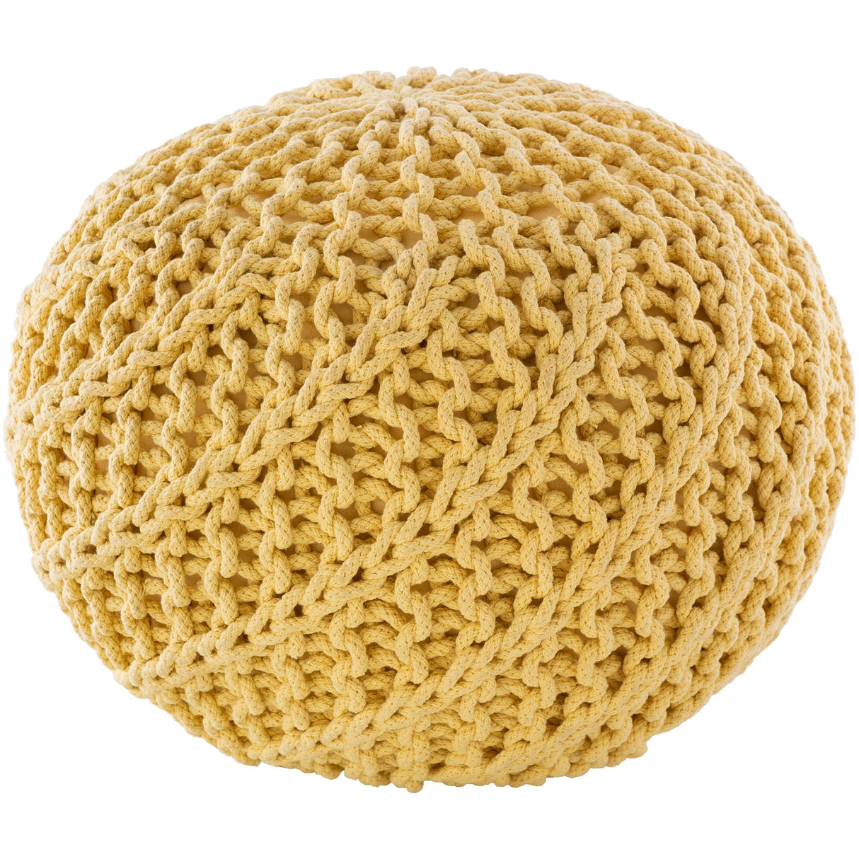 Carson Carrington Pahkuri Modern Knitted 20-inch Round Pouf