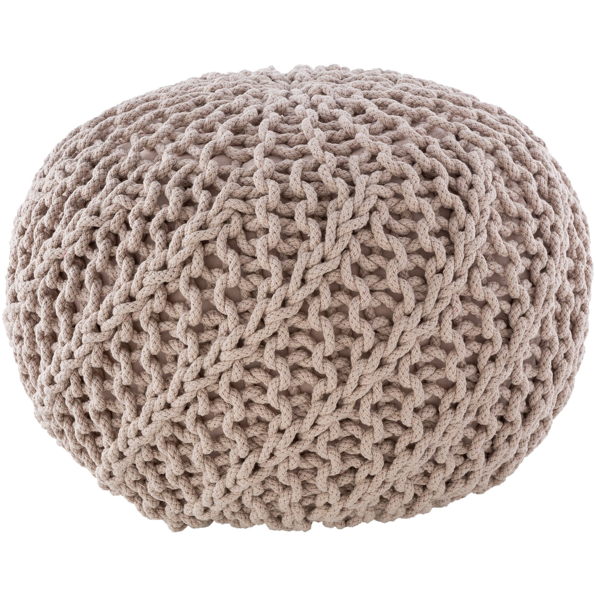 Carson Carrington Pahkuri Modern Knitted 20-inch Round Pouf