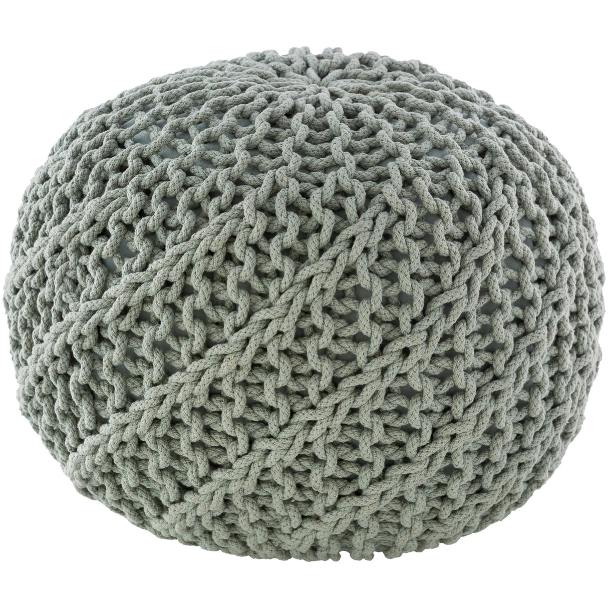 Carson Carrington Pahkuri Modern Knitted 20-inch Round Pouf