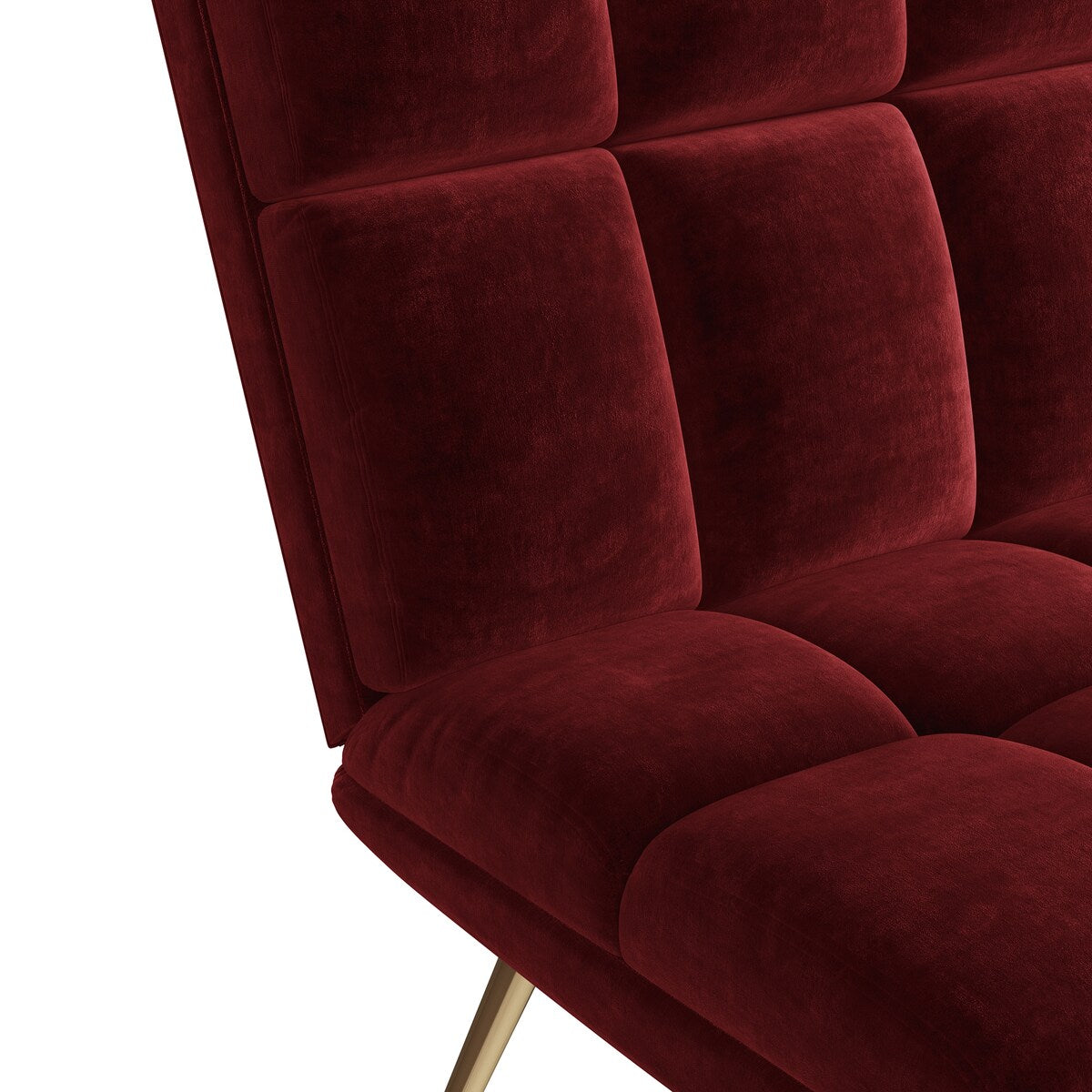 Carson Carrington Pama Velvet Modern Tufted Armless Chair and Ottoman