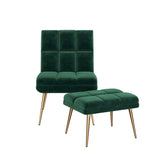 Carson Carrington Pama Velvet Modern Tufted Armless Chair and Ottoman