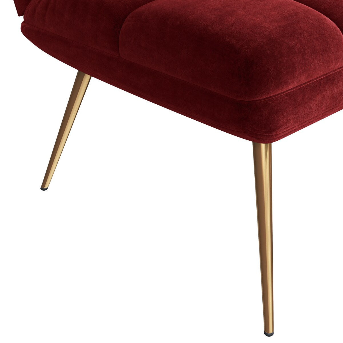 Carson Carrington Pama Velvet Modern Tufted Armless Chair and Ottoman