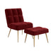 Carson Carrington Pama Velvet Modern Tufted Armless Chair and Ottoman