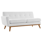 Engage Mid-century Modern Upholstered Fabric Left-arm Loveseat, Azure