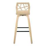 Carson Carrington Sala 30" Fixed-Height Bar Stool with Bent Wood Legs & Square Footrest (Set of 2)