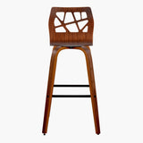 Carson Carrington Sala 30" Fixed-Height Bar Stool with Bent Wood Legs & Square Footrest (Set of 2)